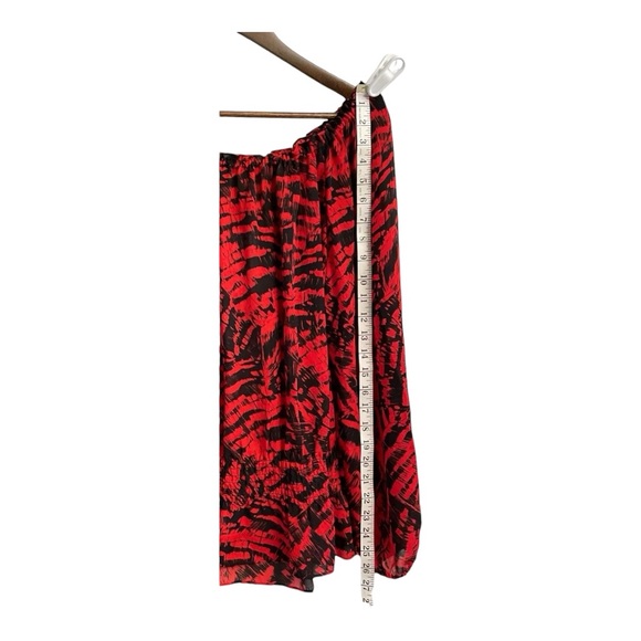 Michael Kors Top Womens Size 10 Elastic Neckline and Waist Long Sleeve Red Black - Picture 6 of 10